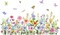 Colorful Floral Wall Decals Wildflowers Flower Wall Stickers Butterfly Green Plant (Flower)